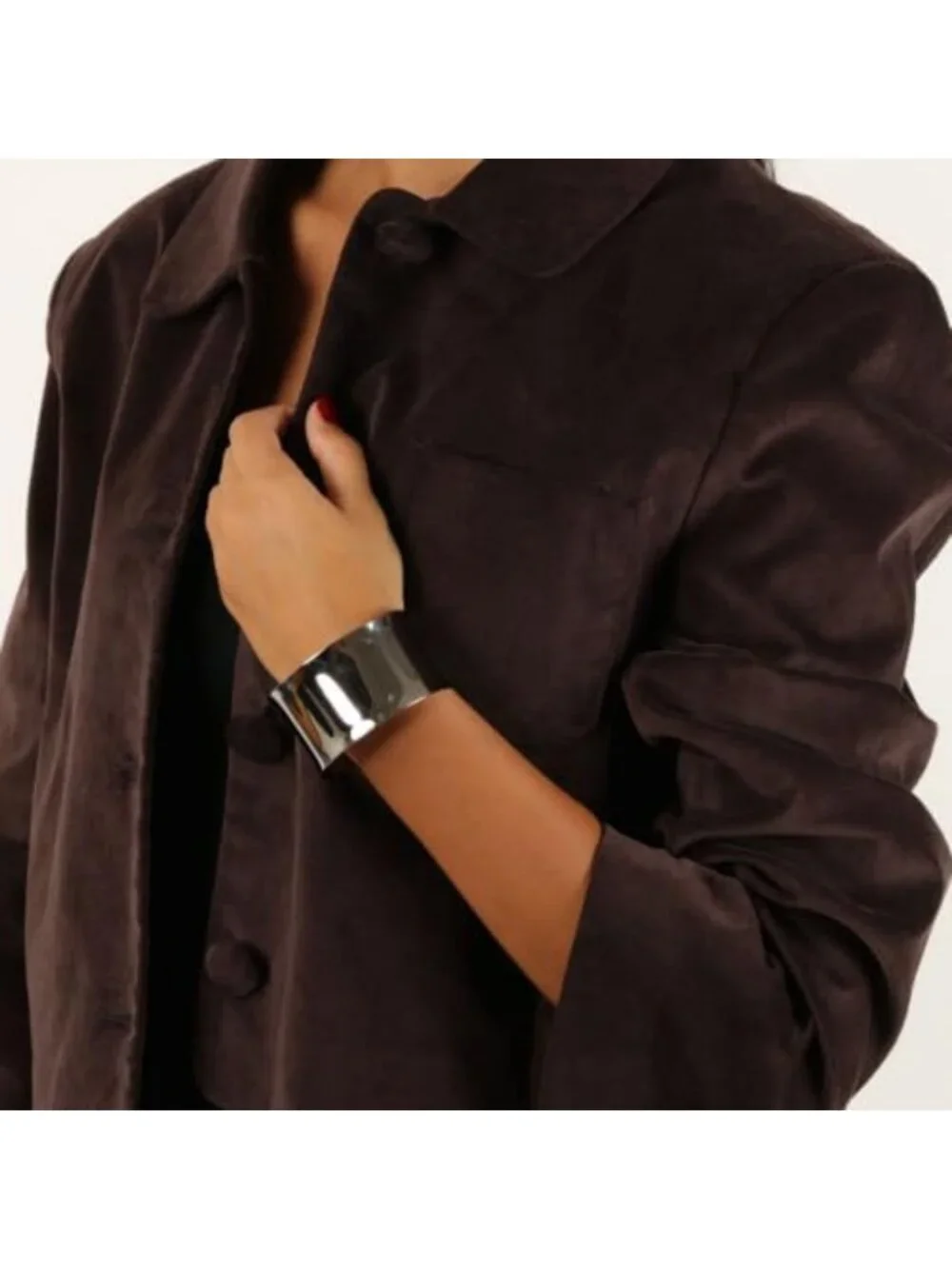 Stylish 7-Inch Wide Open Cuff Bangle Bracelet for Women - Stainless Steel